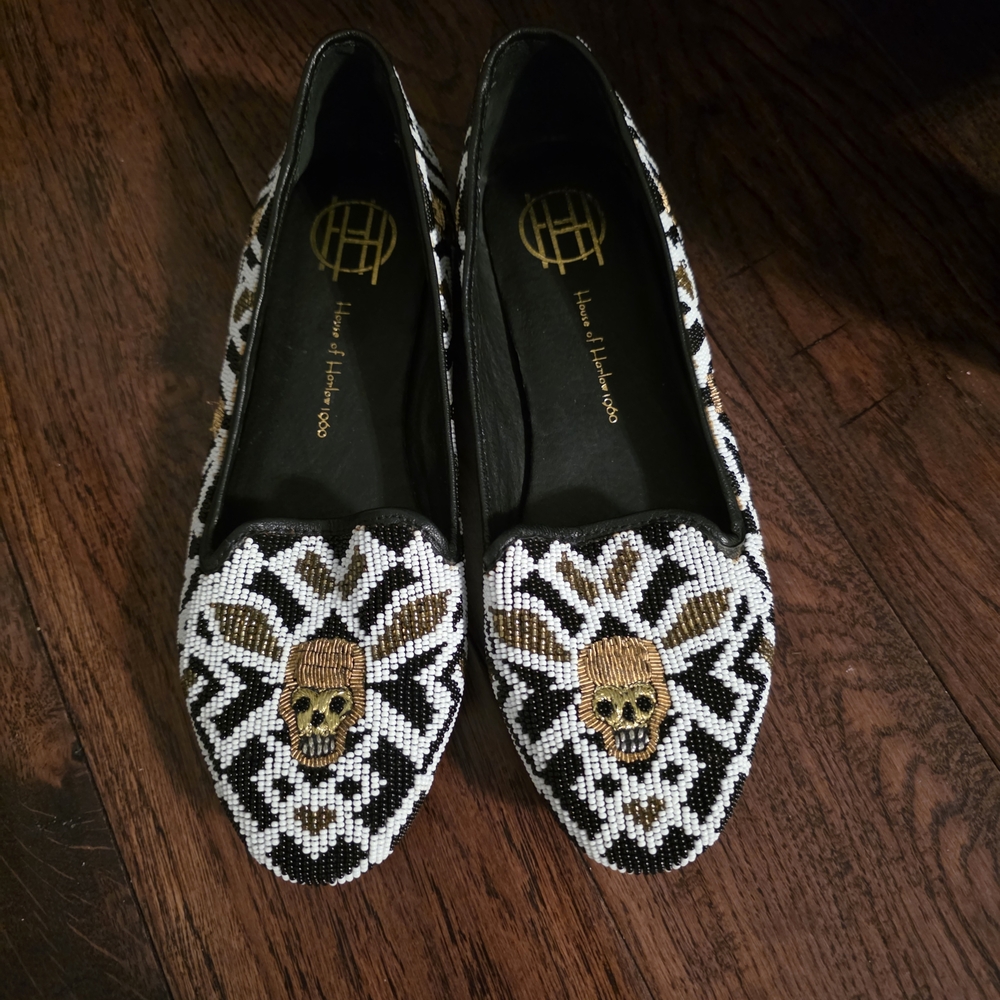 House of Harlow 1960 1960 Zenith Black and Gold Loafers - Picture 2 of 4